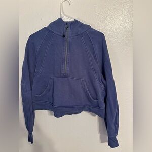 lululemon Pitch Blue Half Zip Hooded Scuba - size M/L